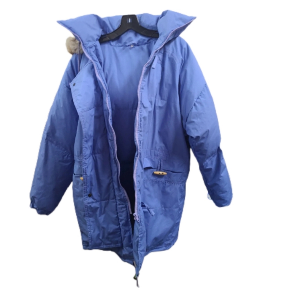 O'NEILL FUR HOOD BLUE PUFFER COAT SIZE S - Picture 2 of 5